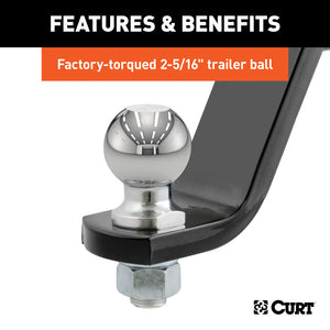 Curt Loaded Ball Mount w/2-5/16in Ball (2in Shank 7500lbs 6in Drop)