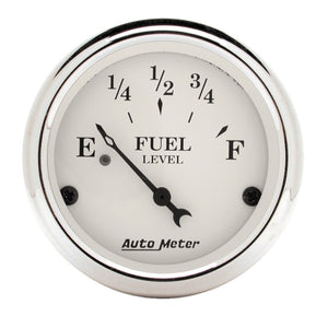 AutoMeter Gauge Fuel Level 2-1/16in. 240 Ohm(e) to 33 Ohm(f) Elec Old Tyme White