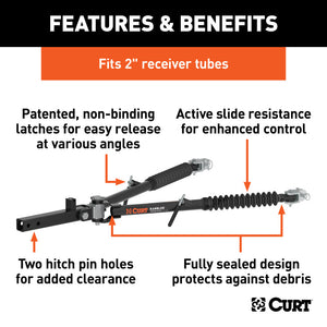 Curt Rambler Steel RV Tow Bar w/ 2in Shank (7500lbs)