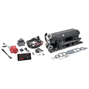 Edelbrock Pro Flo 4 XT EFI System Seq Port BBC Rect Port Std Deck 625 Max HP 35lb/hr Black Finish