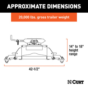 Curt Q20 5th Wheel Hitch w/Ram Puck System Legs