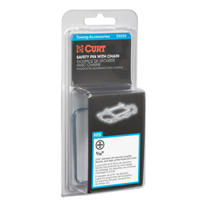 Curt 5/16in Safety Pin w/12in Chain (3in Pin Length Packaged)