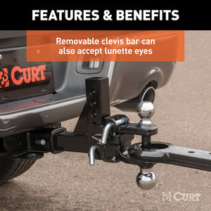 Curt Adjustable Multipurpose Ball Mount (2in Shank 2in & 2-5/16in Balls)