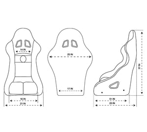 NRG FIA Competition Seat w/Competition Fabric & FIA Homologated Free Driving Position