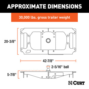 Curt 17-17 Ford F-350 Super Duty OEM-Style Gooseneck Hitch for Ford