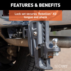 Curt Replacement Rebellion XD Tongue and Hitch Lock Set