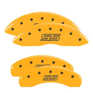 MGP 4 Caliper Covers Engraved Front & Rear Trailblazer SS Yellow Finish Black Char 2004 Chevy SSR