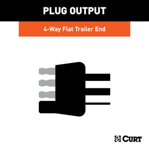 Curt 4-Way Flat Connector Plug w/20ft Wires (Trailer Side Packaged)