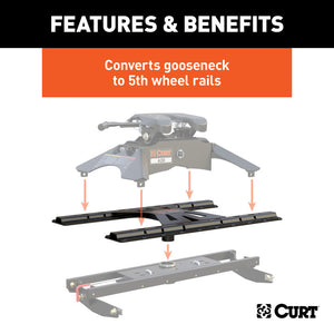 Curt X5 Gooseneck-to-5th-Wheel Adapter Plate for Double Lock