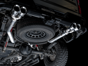 AWE Tuning 4th Gen GM 1500 6.2L 0FG Catback Split Rear Exit (w/ Bumper Cutouts) - Quad Chrome Tips