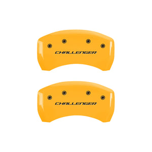 MGP 4 Caliper Covers Engraved Front & Rear Block/Challenger Yellow finish black ch