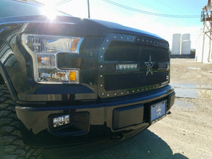 RBP RX-3 Midnight Edition Black LED Bar Grille (Studded) 15-17 Ford F-150 (All Models)