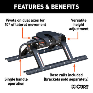 Curt E16 5th Wheel Hitch w/Rails