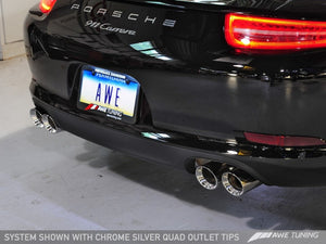 AWE Tuning 991 Carrera Performance Exhaust - Chrome Silver Tips