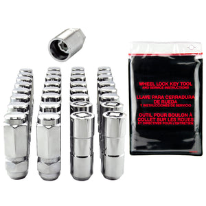 McGard 8 Lug Hex Install Kit w/Locks (Cone Seat Nut / Duplex) 9/16-18 / 7/8 Hex / 2.5in L - Chrome