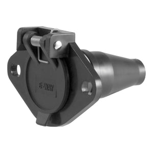 Curt 6-Way Round Connector Socket (Vehicle Side Black Plastic)