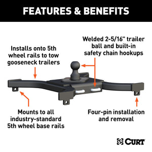 Curt Spyder 5th Wheel Rail Gooseneck Hitch