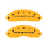 MGP 4 Caliper Covers Engraved Front Mustang Engraved Rear 37 Yellow finish black ch