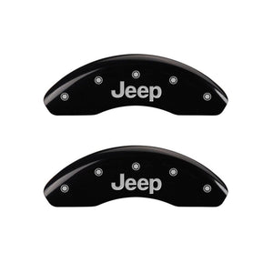 MGP 4 Caliper Covers Engraved Front & Rear JEEP Black finish silver ch