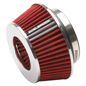 Edelbrock Air Filter Pro-Flo Series Conical 3 7In Tall Red/Chrome