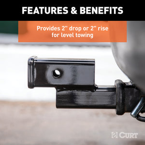 Curt Receiver Hitch Adapter (2in Shank 2in Drop 7500lbs)