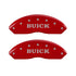 MGP 4 Caliper Covers Engraved Front Buick Engraved Rear Buick Shield Red finish silver ch