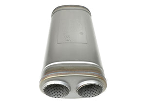 aFe MACH Force-Xp 409 SS Muffler 3in Dual Inlet/Dual Outlet 5in H x 8in W x 18in L - Oval Body