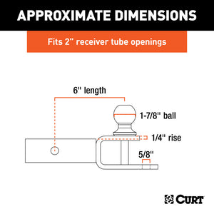 Curt 3-in-1 ATV Ball Mount w/2in Shank & 1-7/8in Trailer Ball