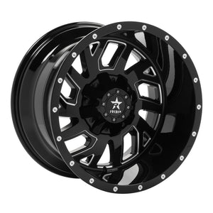 RBP 65R Glock 20x12 6x139.7 BP / 4.75 BS / -44mm Offset 108mm CB Gloss Black Machined Grooves Wheel