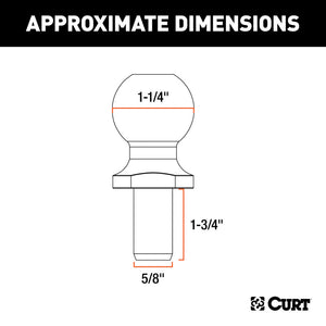 Curt Replacement 1-1/4inSway Control Ball (5/8in x 1-3/4in Shank)