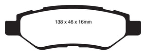 EBC 08-13 Cadillac CTS 3.0 Greenstuff Rear Brake Pads