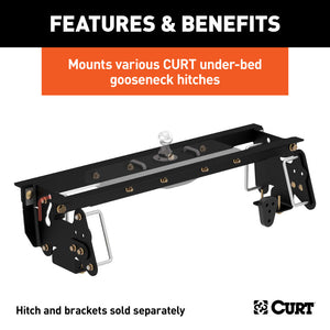 Curt 03-10 Dodge Ram 3500 Double Lock EZr Gooseneck Installation Brackets