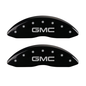 MGP 2 Caliper Covers Engraved Front GMC Black Finish Silver Characters 2008 GMC Canyon