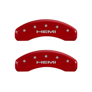 MGP 4 Caliper Covers Engraved Front & Rear Hemi Red finish silver ch