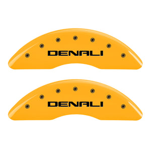 MGP 4 Caliper Covers Engraved Front & Rear Denali Yellow finish black ch