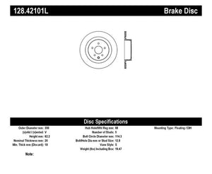 StopTech Nissan 370z / Infiniti G37 SportStop Drilled Rear Left Rotor