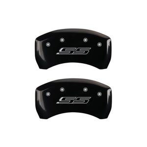 MGP 4 Caliper Covers Engraved Front & Rear Gen 5/SS Black finish silver ch