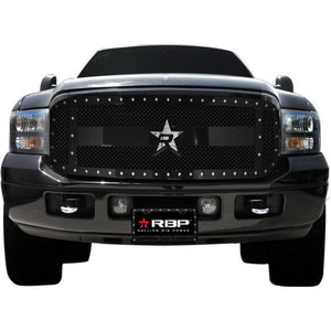 RBP RX-3 Series Studded Frame 3pc. Grille 05-07 Ford Super Duty F250/F350 (Except Harley Ed) - Black