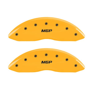 MGP Front set 2 Caliper Covers Engraved Front MGP Yellow finish black ch