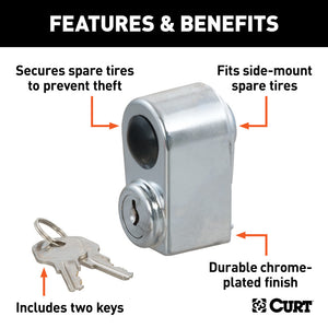 Curt Spare Tire Lock (Chrome)