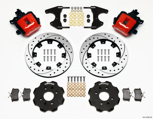 Wilwood Combination Parking Brake Rear Kit 12.19in Drilled Red Civic / Integra Drum 2.46 Hub Offset