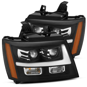 AlphaRex 07-14 Chevrole Tahoe PRO-Series LED Headlights Plank Style Blk w/Activ Light/Seq Signal/DRL