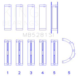 King Ford 281CI 4.6L V8 (Size +0.5) Main Bearing Set