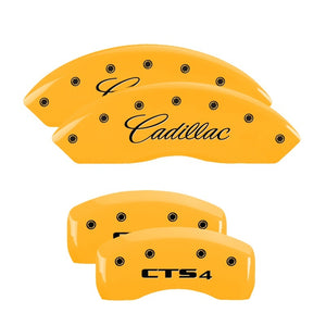 MGP 4 Caliper Covers Engraved Front Cadillac Rear CTS4 Yellow Finish Black Char 2005 Cadillac CTS