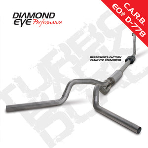 Diamond Eye KIT 4in TB DUAL SS: 94-97 FORD 7.3L F250/F350 PWRSTROKE NFS W/ CARB EQUIV STDS