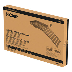 Curt 50in x 30-1/2in Aluminum Hitch Cargo Carrier w/Ramp