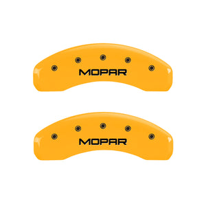 MGP 4 Caliper Covers Engraved Front & Rear Mopar Yellow Finish Black Char 2007 Dodge Durango