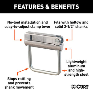 Curt Anti-Rattle Clamp (Fits 2.5in Receiver)