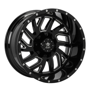 RBP 65R Glock 22x12 Blank BP / -44mm Offset 78mm CB Gloss Black w/Machined Grooves Wheel