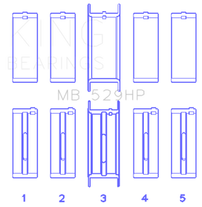 King Ford 302 5.0L Windsor (Size STDX) Main Bearing Set